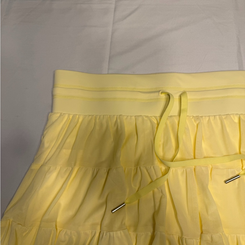 Yellow Ruffle Skort with Drawstring Waist - Picture 3 of 8